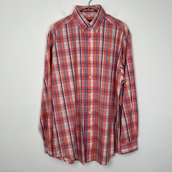 Southern Marsh Performance Button Shirt Mens M Colorful Plaid Casual Stretch - Picture 8 of 8